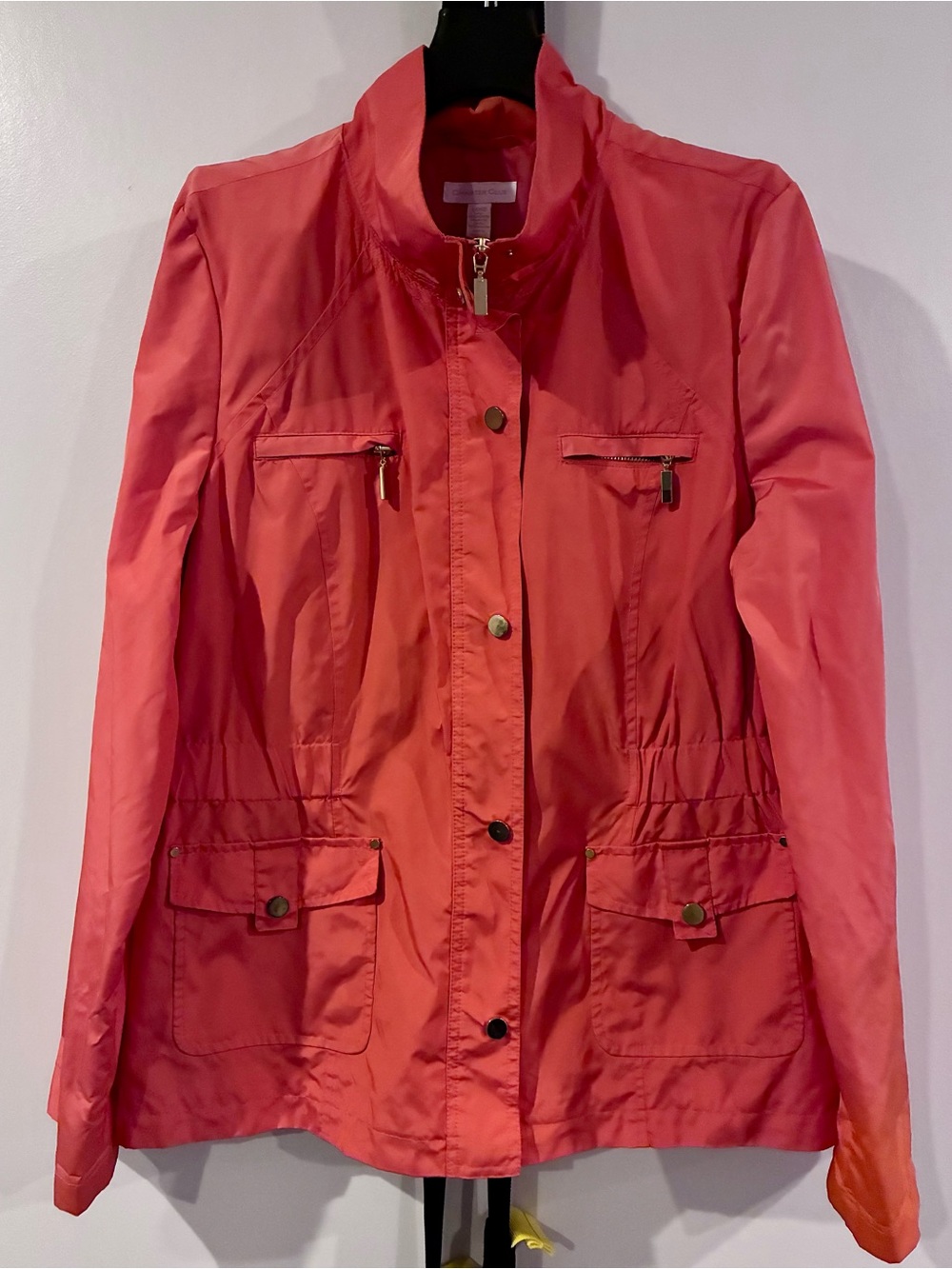 Charter Club Orange women’s Jacket with Zip & Snap Front Sz large